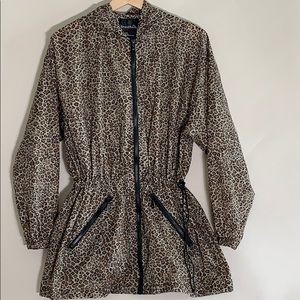 Leopard print rain jacket